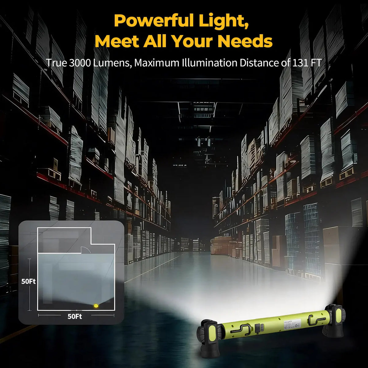 3000 lumen portable work light illumination