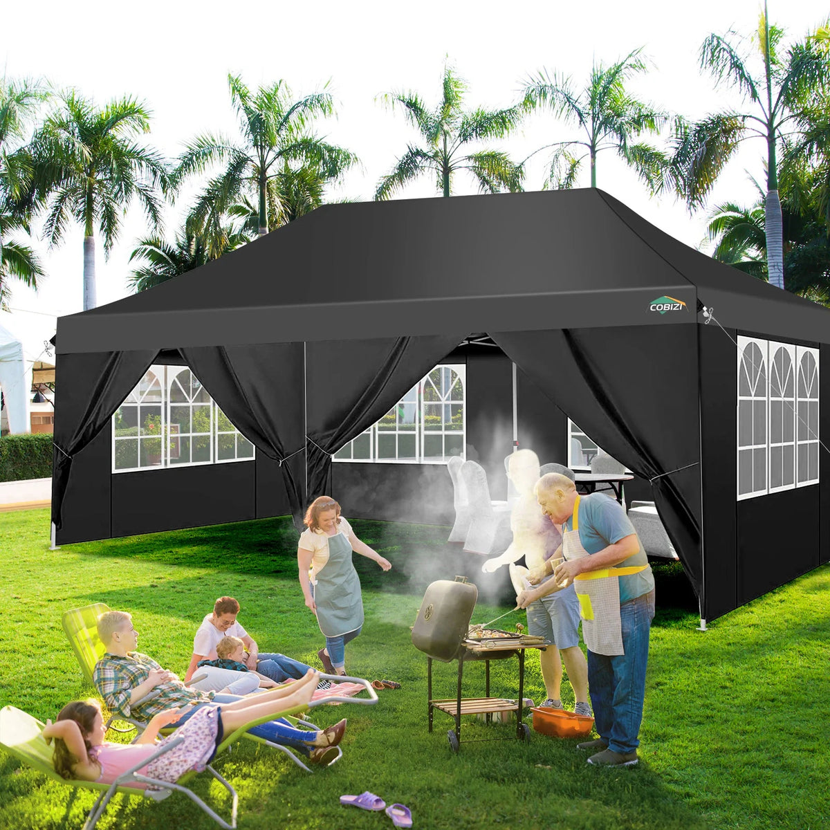 🔥[Hot sale]🔥10x20Pop up Canopy Tent with 6 sidewalls Commercial Heavy Duty Canopy UPF 50+ All Weather Waterproof Outdoor Wedding Party Tents