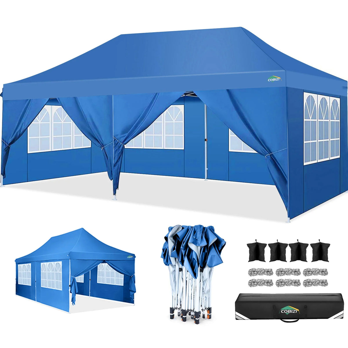 🔥[Hot sale]🔥10x20Pop up Canopy Tent with 6 sidewalls Commercial Heavy Duty Canopy UPF 50+ All Weather Waterproof Outdoor Wedding Party Tents
