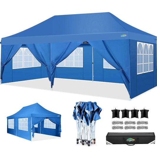 🔥[Hot sale]🔥10x20Pop up Canopy Tent with 6 sidewalls Commercial Heavy Duty Canopy UPF 50+ All Weather Waterproof Outdoor Wedding Party Tents