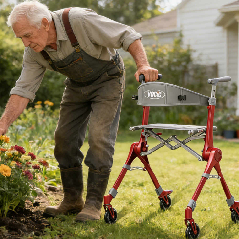 Ultra Lightweight Foldable Rollator for Adults – Z35 Walkers with Dual X-Design Supports 300 lbs Includes Carry Bag