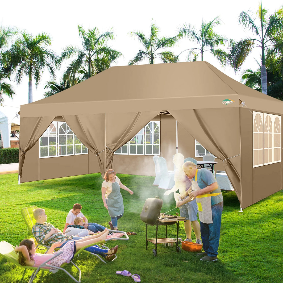 🔥[Hot sale]🔥10x20Pop up Canopy Tent with 6 sidewalls Commercial Heavy Duty Canopy UPF 50+ All Weather Waterproof Outdoor Wedding Party Tents