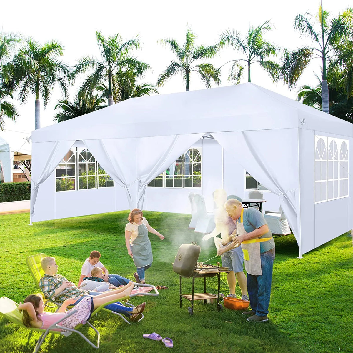 🔥[Hot sale]🔥10x20Pop up Canopy Tent with 6 sidewalls Commercial Heavy Duty Canopy UPF 50+ All Weather Waterproof Outdoor Wedding Party Tents