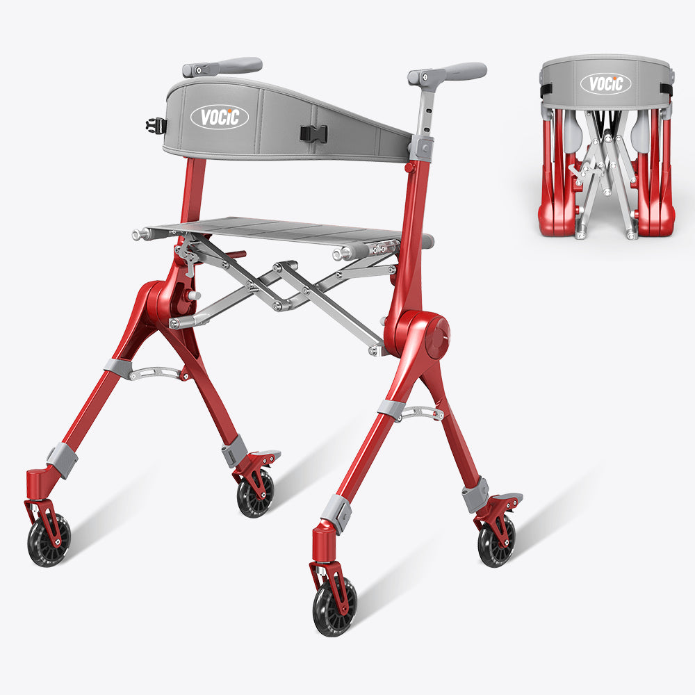 Ultra Lightweight Foldable Rollator for Adults – Z35 Walkers with Dual X-Design Supports 300 lbs Includes Carry Bag