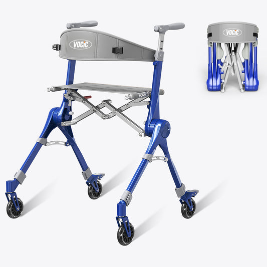 Ultra Lightweight Foldable Rollator for Adults – Z35 Walkers with Dual X-Design Supports 300 lbs Includes Carry Bag